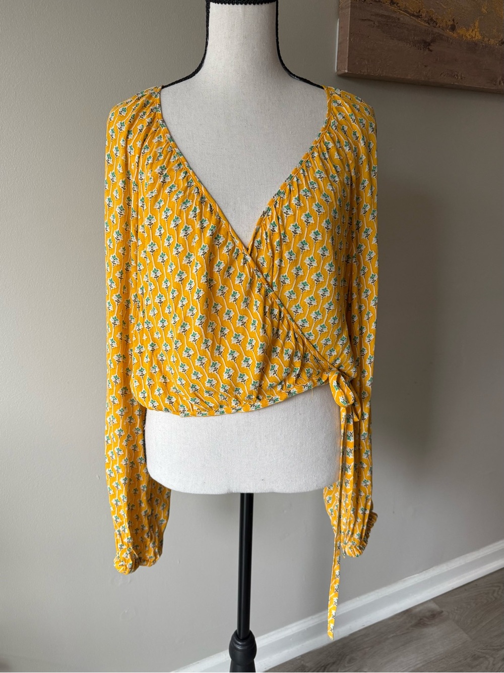 Rhode x Target Yellow Floral Wrap Crop Top NWT XL Boho